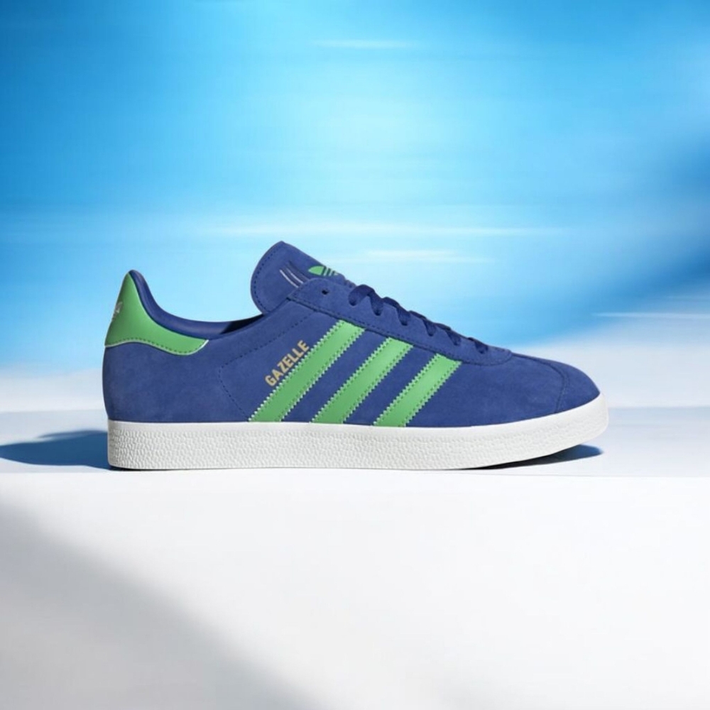 Adidas Gazelle Royal Blue with Lime Green Stripes